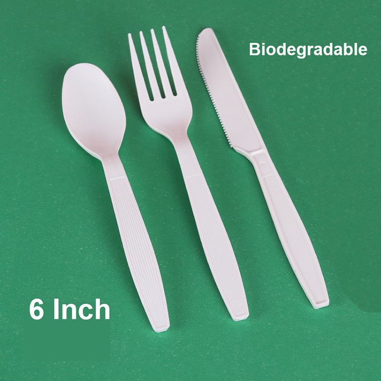 Bio cutelaria 6inch plástica descartável baseada biodegradável