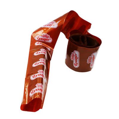 Diferentes cores disponíveis Logotipo aduaneiro Flexografia Impressão 5 camadas Salsicha Casca para salsichas