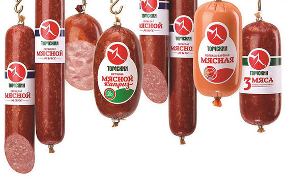 Flexografia feita sob encomenda do logotipo das cores diferentes de Kingred que imprime a embalagem da salsicha de 5 camadas