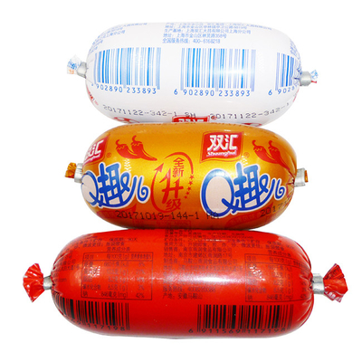 Embalagens de salsichas de qualidade alimentar Embalagens de salsichas Flexografia personalizada Impressão de logotipo de marca Embalagens de salsichas