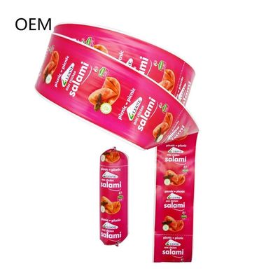 Kingred Grade Food OEM Flexografia Impressão Cascas de Salsicha de Plástico para Salami