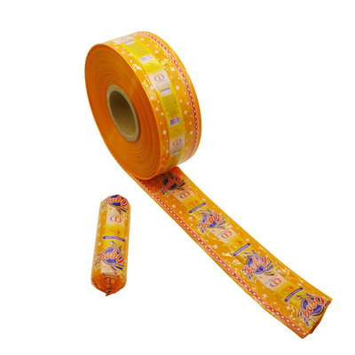 carcaças de salsichas flexografia multicolor impressão de carcaças de salsichas de plástico logotipo de marca personalizado
