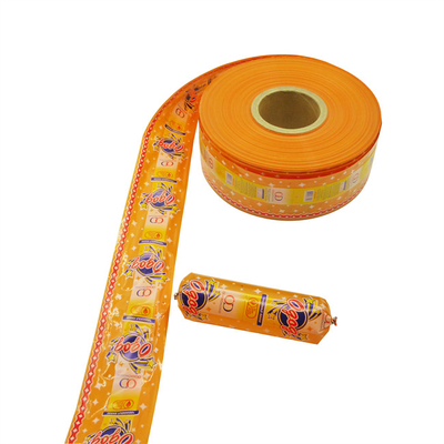 carcaças de salsichas flexografia multicolor impressão de carcaças de salsichas de plástico logotipo de marca personalizado