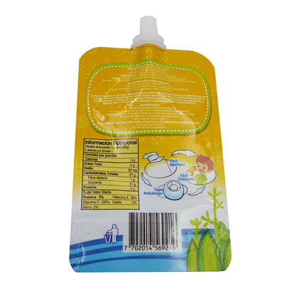 Material de embalagem de sumos de qualidade alimentar Saco de plástico autoportante com bico de plástico