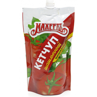 Saco de plástico de qualidade alimentícia de ketchup de tempero Saco auto-sustentável com bocal de sucção