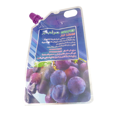 Saco de embalagem auto-sustentável de suco Boca de plástico embalagem de plástico logotipo de marca personalizado