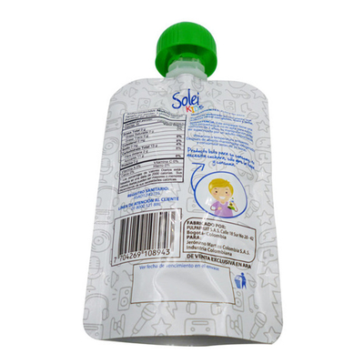 Saco de snacks líquido OEM direto da fábrica com boca de sucção, saco de plástico auto-sustentável