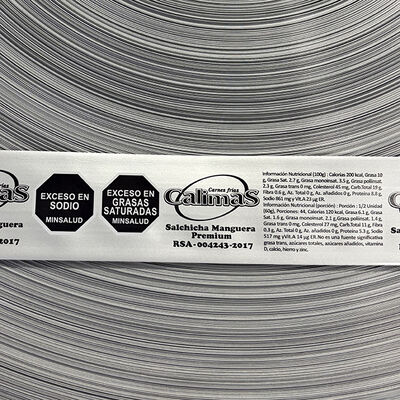 O logotipo do OEM imprimiu embalagens sintéticas artificiais da salsicha de Multilayers para salsichas
