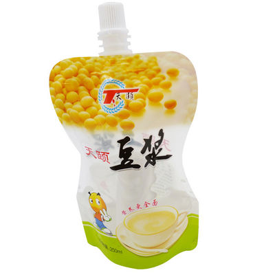 o leite de soja 250ml Doypack está acima o malote com OEM do bocal imprimiu