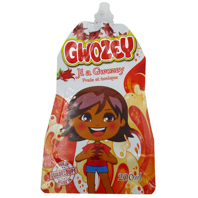 Logotipo Kingred Impresso Grau Alimentar 250ml Stand Up Juice Spout Pouch Bag
