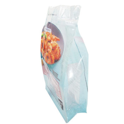 Oito lados que selam sacos de nylon Resealable de Doypack dos materiais de embalagem do alimento para camarões congelados