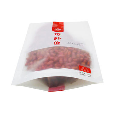 Kingred Biodegradável Stand Up Bolsa Janela Transparente Chá Café Snack Embalagem Saco