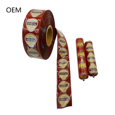 Produtos quentes almoço embalagem de carne plástico carcaças de salsicha logotipo personalizado