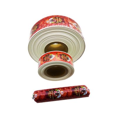 Embalagem de salsicha de nylon impressa com logotipo personalizado certificado HALAL de produto comestível para salsichas de carne