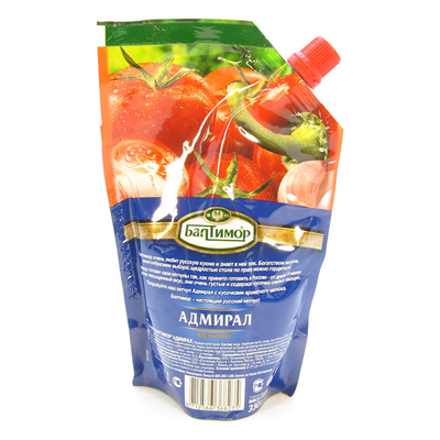 Saco de condimentos Ketchup Saco auto-sustentável Bocal de sucção de plástico