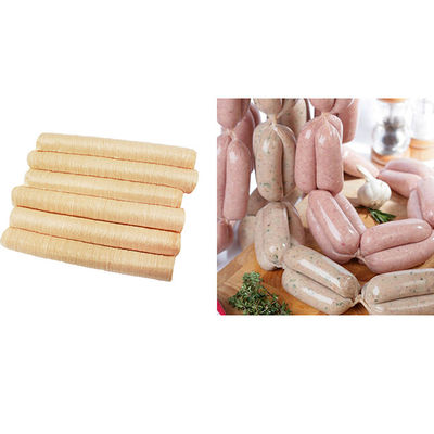 embalagens comestíveis do colágeno da cor natural das embalagens de salsicha de 25mm para salsichas do vento